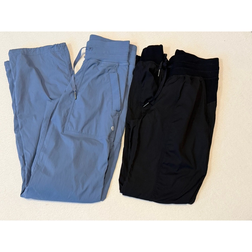 LULULEMON sz.2 Dance Studio MR Jogger /Pant Full Length Blue Black LOT of 2!